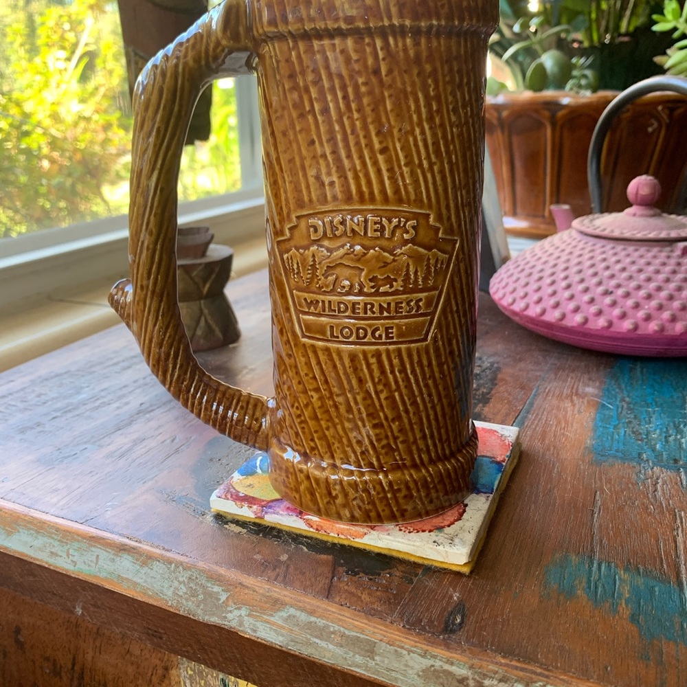 NWT Disney Wilderness Lodge Mickey Totem Pole Ceramic Stein Mug Cup coffee tiki - Picture 2 of 4